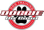 A dog training logo with the words " doggie do good ".
